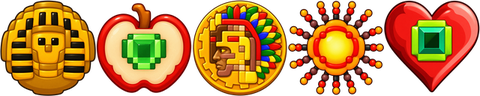 Falling treasure in the five 1988 worlds